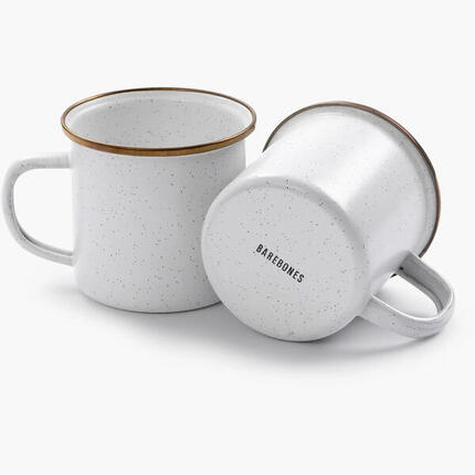 Emaille Becher Set Retro Camping Geschirr Kaffee Tasse Edelstahl 473ml