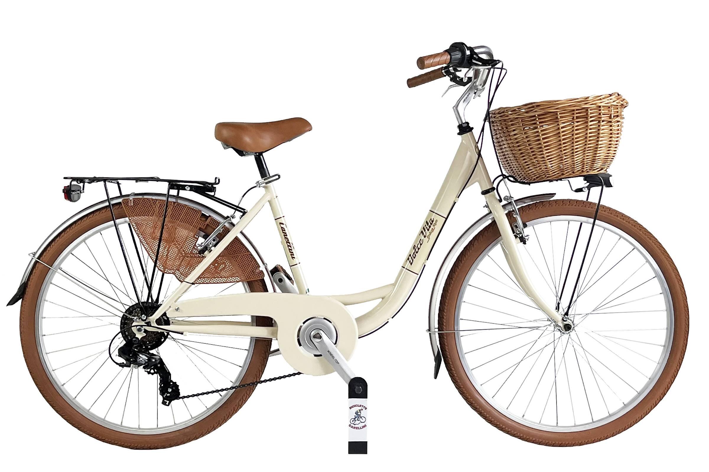 CANELLINI Bicicleta de cidade Dolce Vita by Canellini VENERE 26" com cesto - Creme