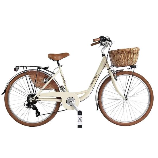 Rower miejski Dolce Vita by Canellini VENERE 26" z koszykiem - Kremowy