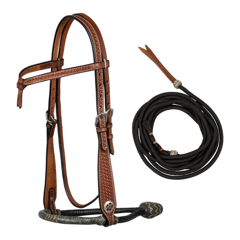 Bosal Hackamore En Cuir Brut Beige Pour Cheval - Très Bon état
