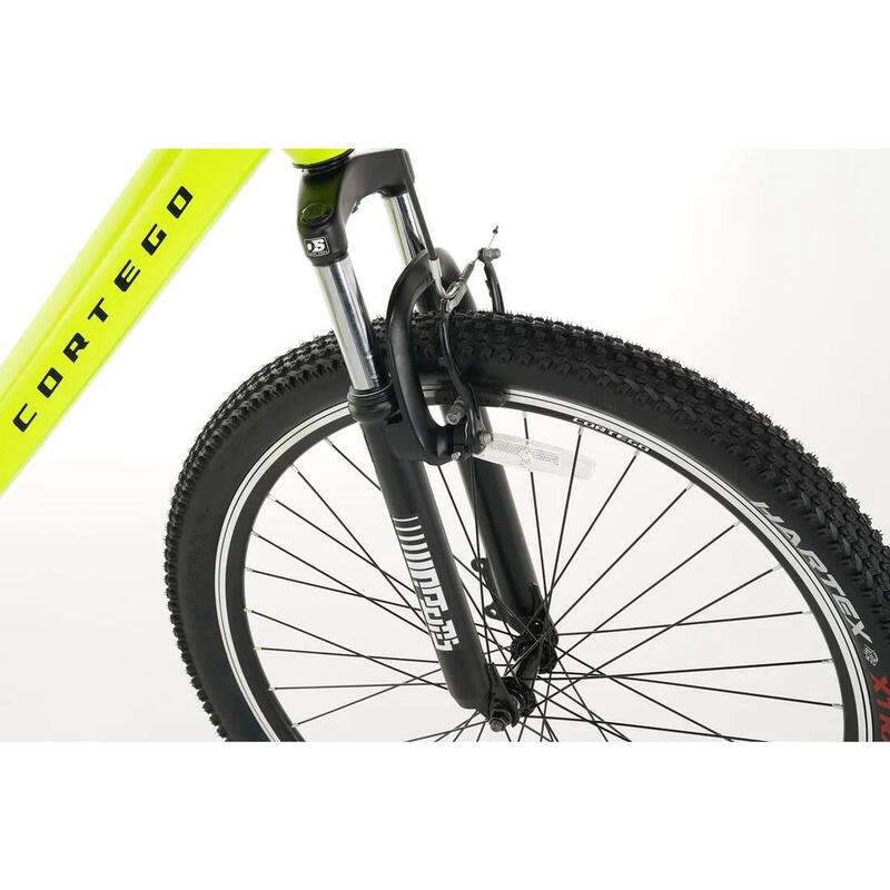 Vélos Cortego Titan Mountainbike 27,5 pouces Jaune Fluo - 7 vitesse - Dès 12 ans