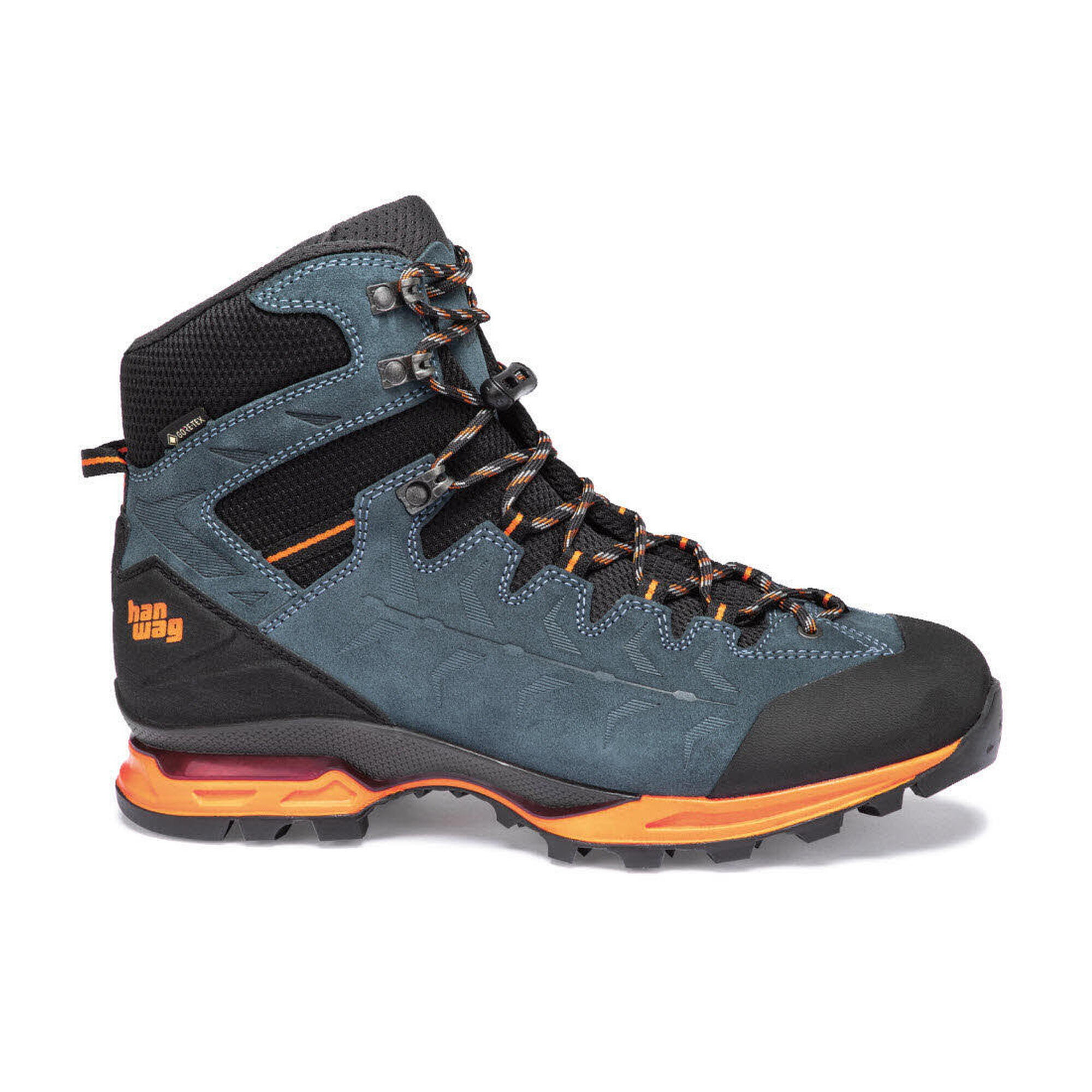 Hanwag - Chaussures De Randonnée Hautes Et Imperméables Pour Hommes Acier/orange - Chaussures De Sport - Bleu|orange - 44,5 - Decathlon