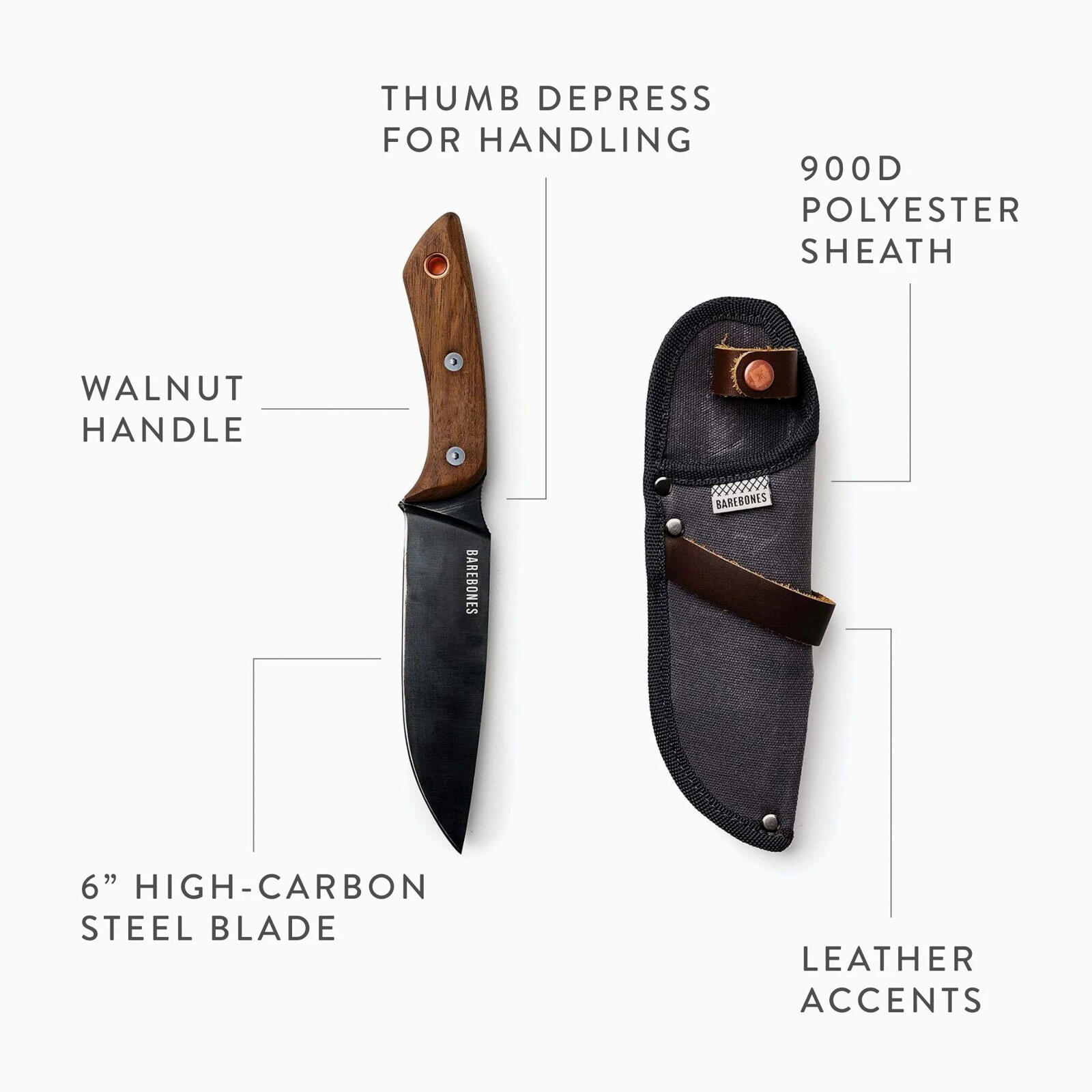 Coltello da cintura n. 6 Outdoor Survival Hunting Knife Legno di noce 3/7