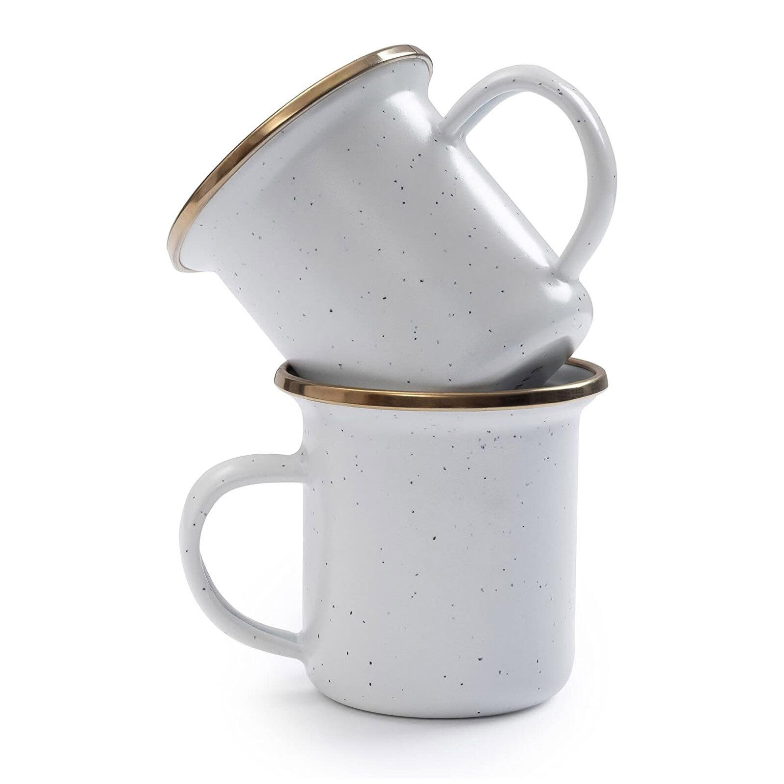 Set de tasses en émail Vaisselle camping rétro Espresso Café Acier inoxydable 3/7