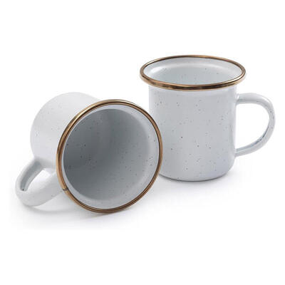 Emaille Tasse Set Retro Camping Geschirr Espresso Kaffee Edelstahl