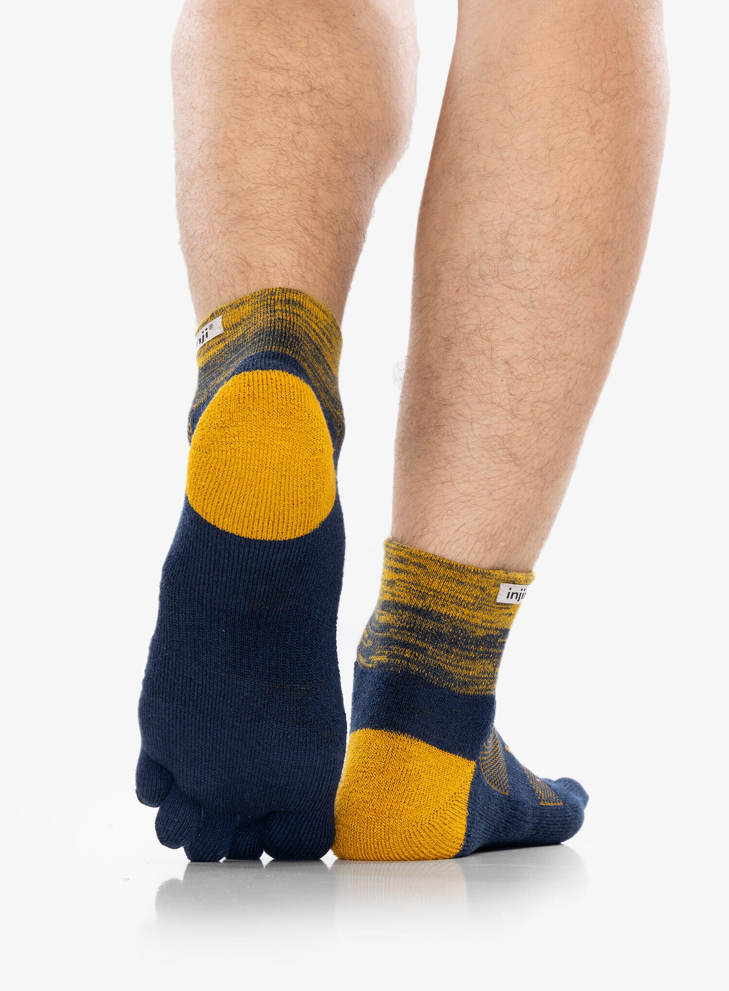 Injinji Men's Mid-Weight Trail Run Mini-Crew Toe Socks 5/5
