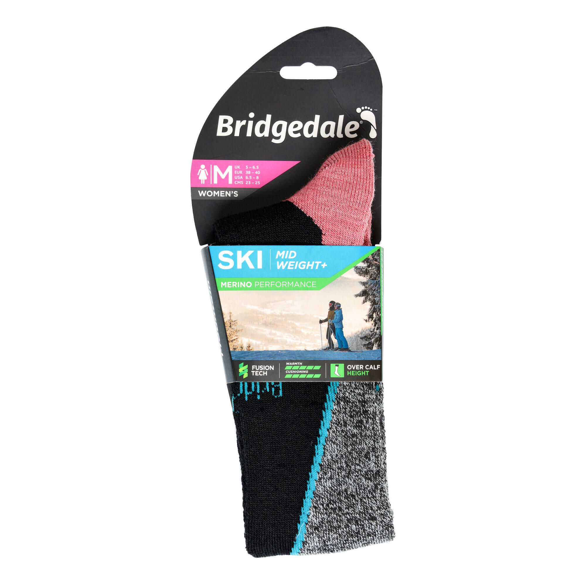 Skarpety narciarskie damskie Bridgedale Ski Mid+ Merino P Pattern