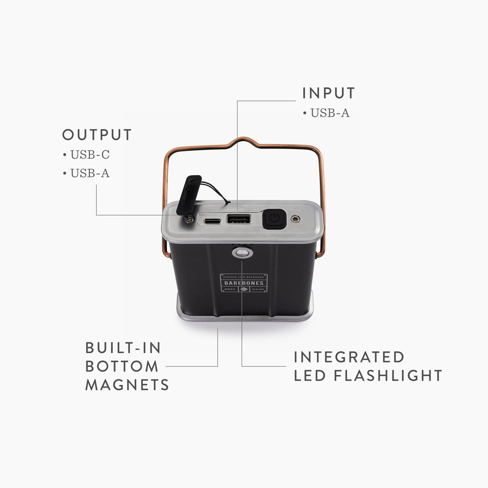 Powerbank Outdoor Power Bank Ladegerät Lampe USB & USB-C 1000mAh Akku 4/7