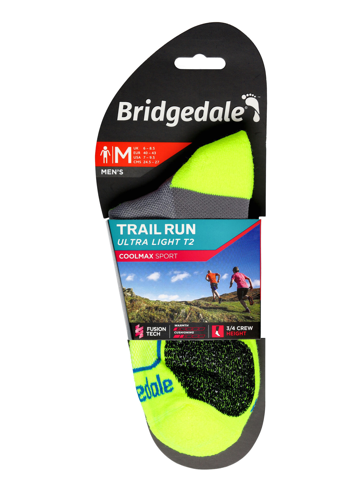 Bridgedale - Chaussettes de course ultralégères Coolmax Sport Crew pour hommes 6/7