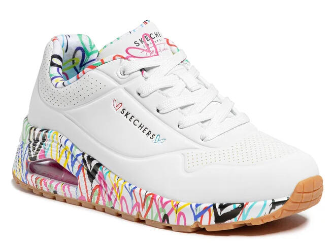 Buty na co dzień damskie SKECHERS UNO LOVING LOVE zdobienie w serca