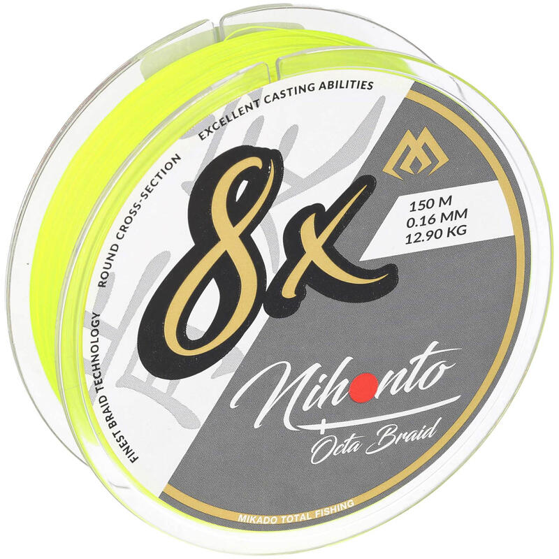 Plecionka Linka Wędkarska Mikado Nihonto Octa Fluo Żółta 0.10 Mm 150 M