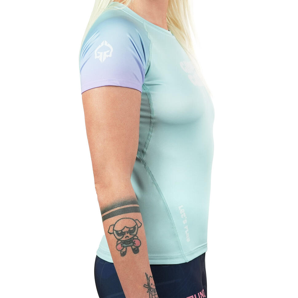 Rashguard do MMA/BJJ damski Ground Game Athletic Mint z krótkim rękawem