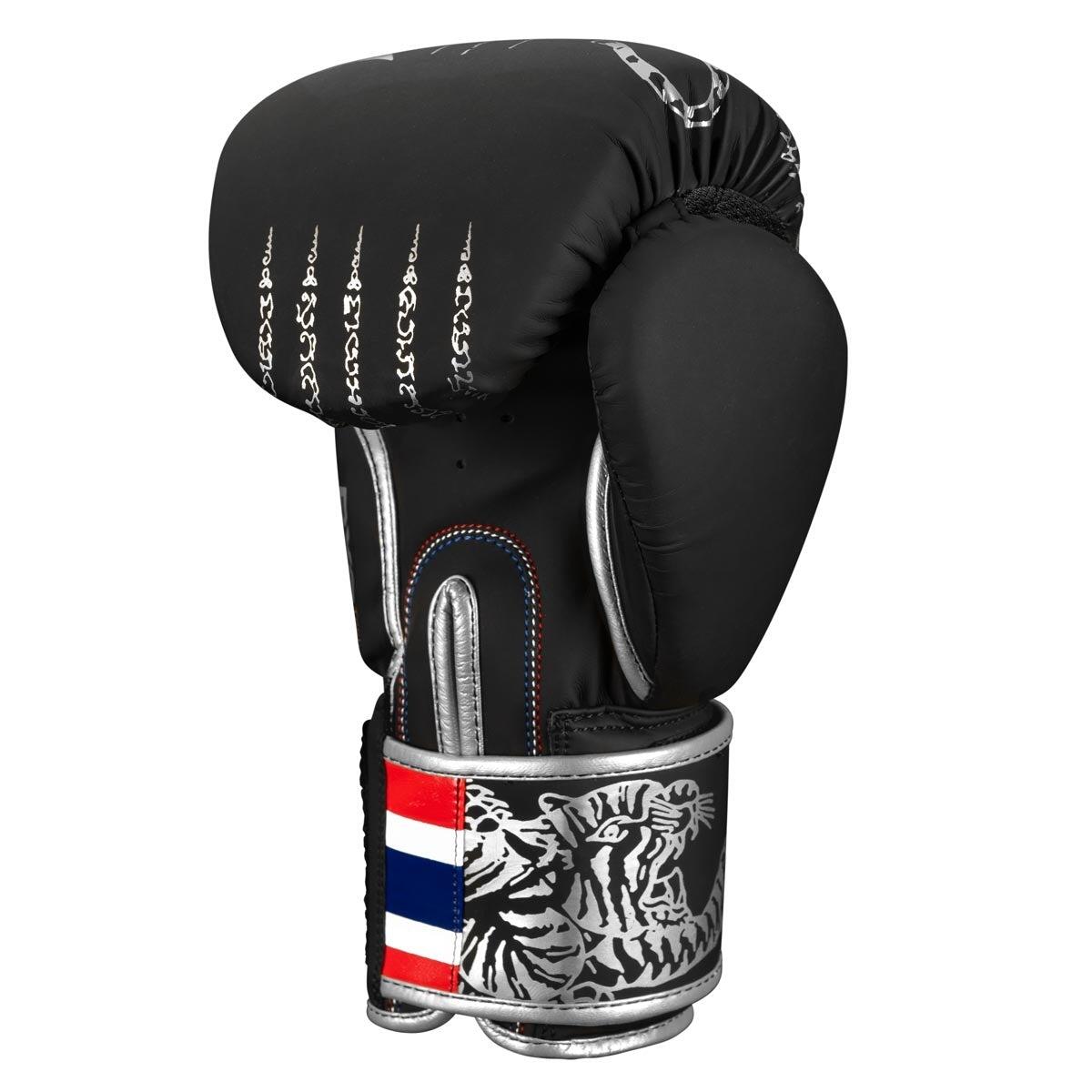 Phantom Muay Thai Boxing Gloves Black-Silver 10 oz 3/5