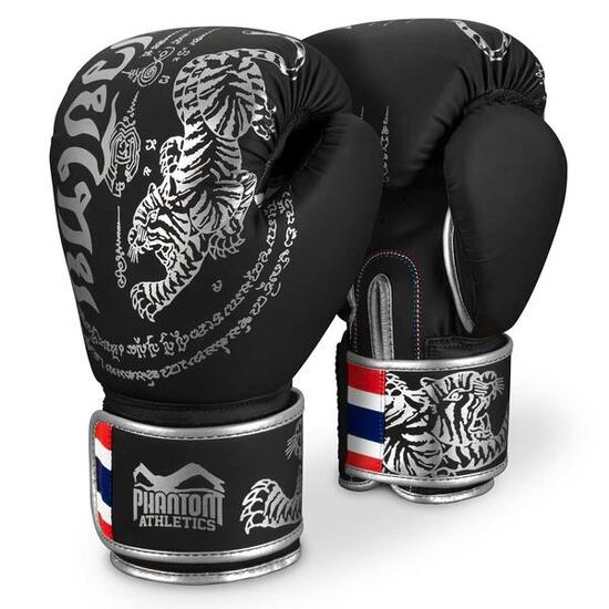 Phantom Boxhandschuhe Muay Thai Schwarz-Silber 10 oz