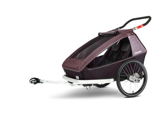 Gefederter Kinderfahrradanhänger Kid Vaaya Zweisitzer inkl. Buggyset