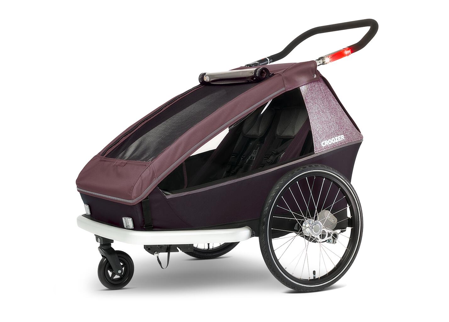 Gefederter Kinderfahrradanhänger Kid Vaaya Zweisitzer inkl. Buggyset 2/7
