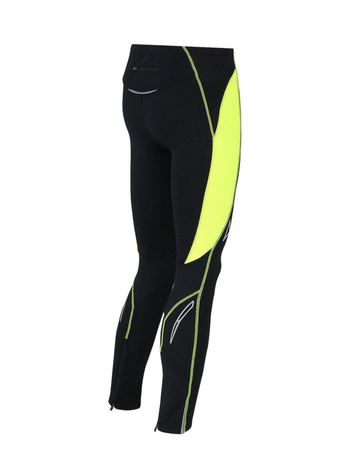 Herren Laufhose Lang Pro Air Schwarz Neon 2/4