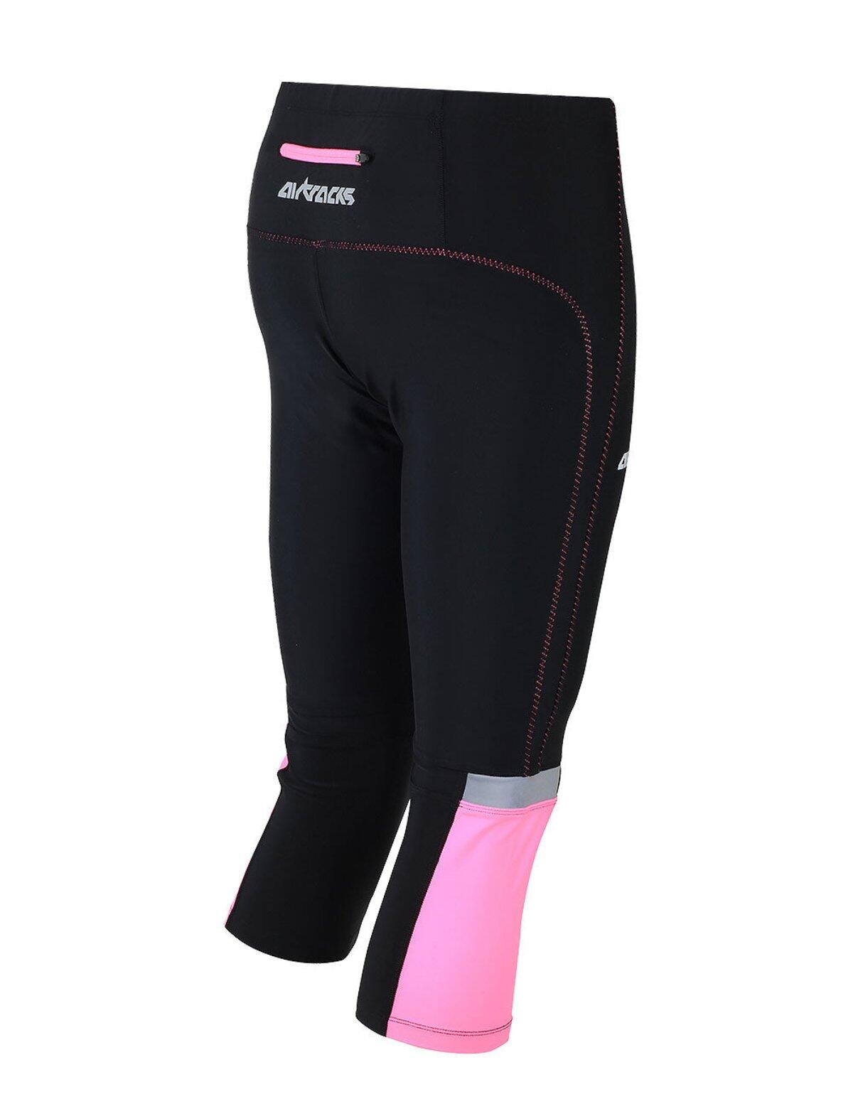 Damen Laufhose Tight 3-4 Lang Pink 2/4