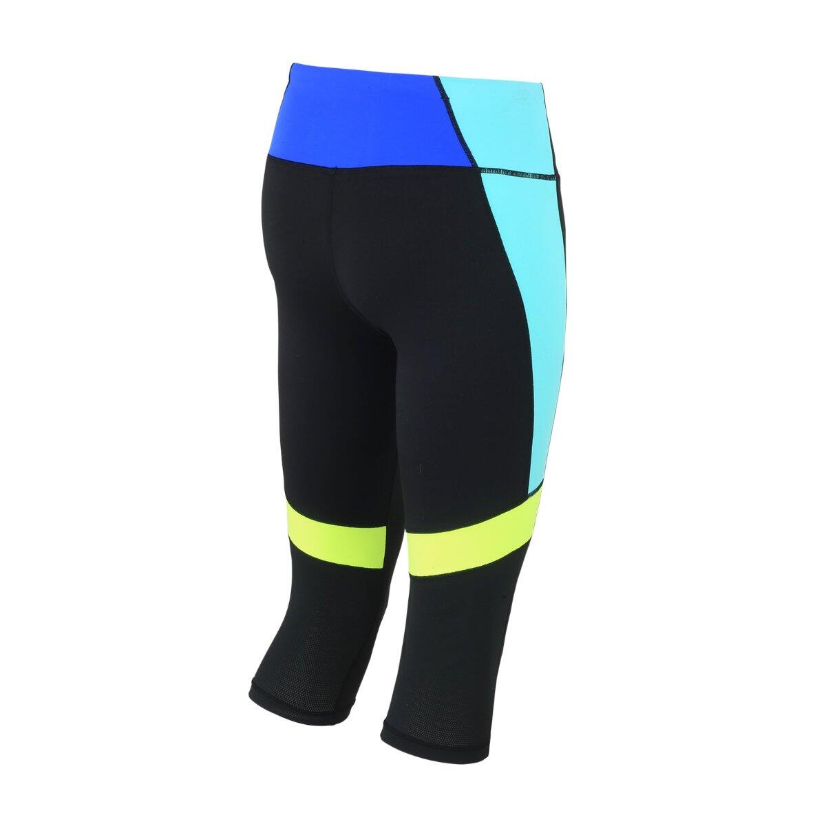 Damen Fitnesshose - Laufhose 3-4 Schwarz Neon Red Decoct 2/4