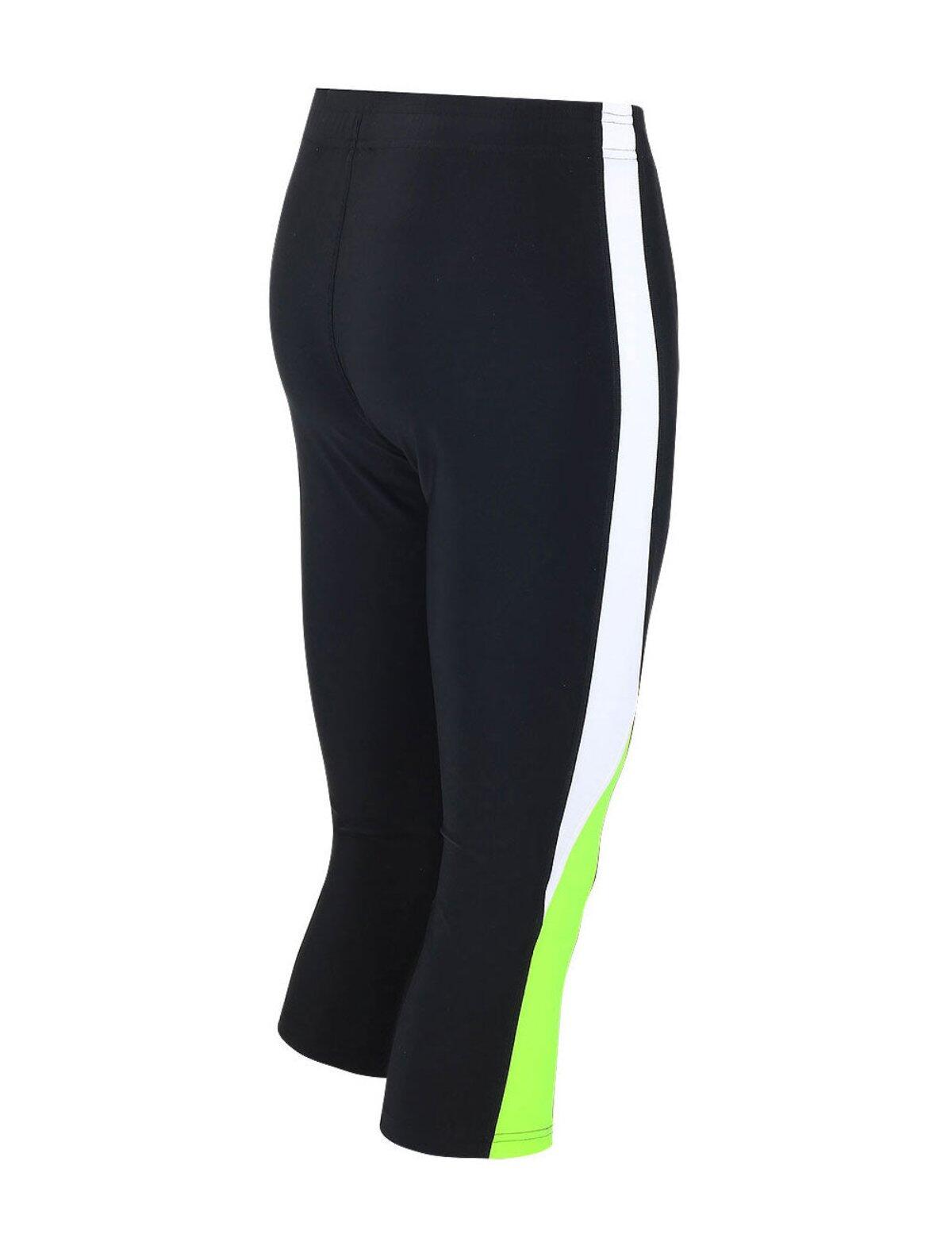 Herren Laufhose 3-4 Lang Schwarz Neon 2/4