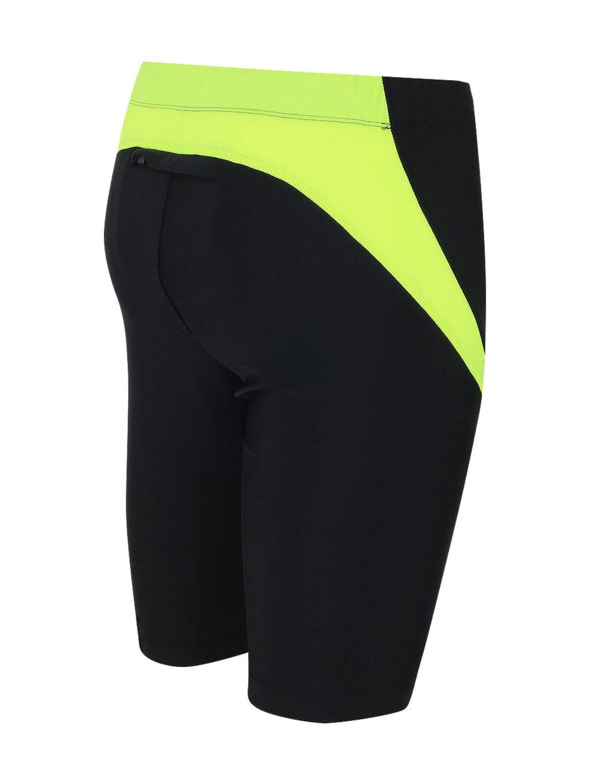 Herren Laufhose Kurz Pro Schwarz Neon 2/4