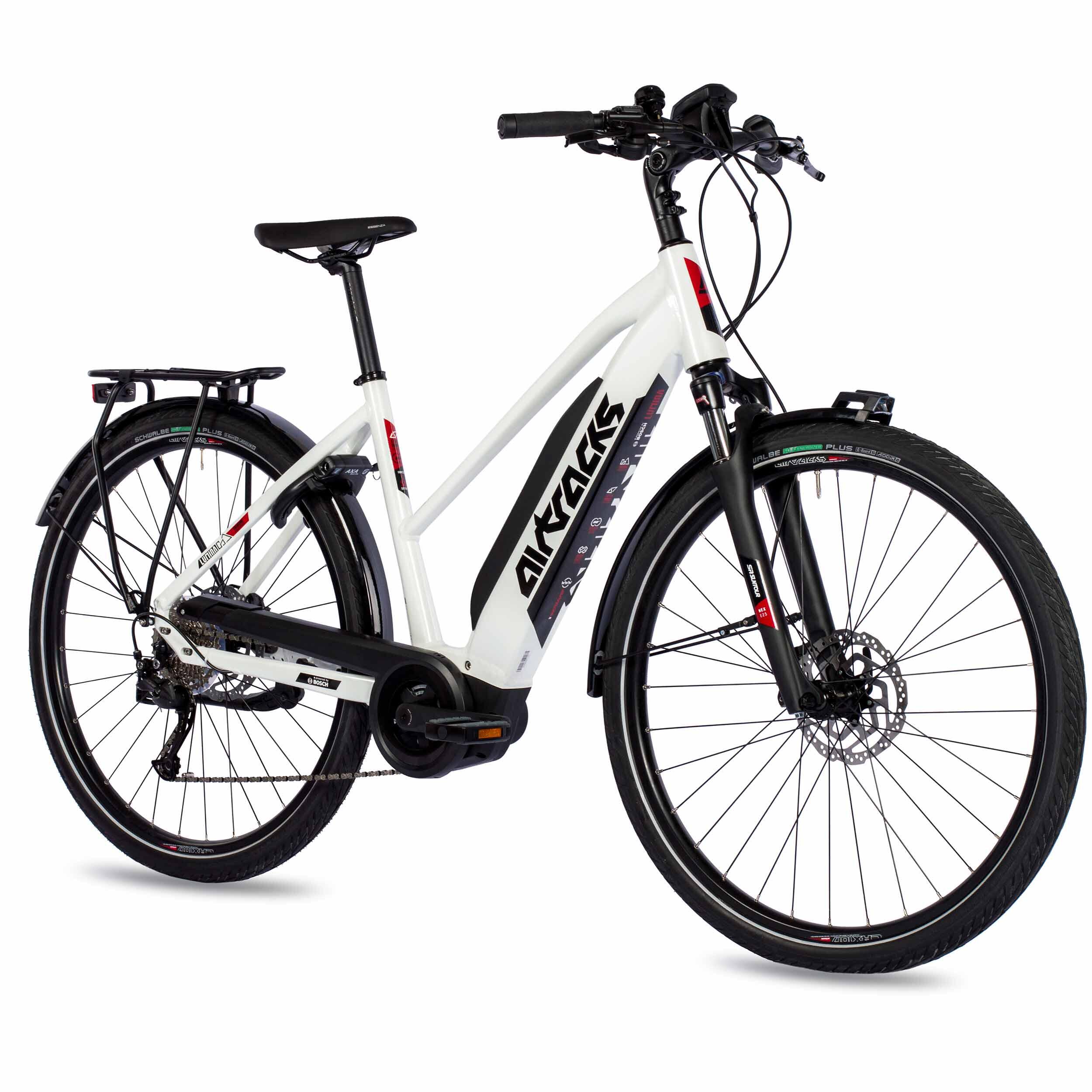 28" DONNE E-BIKE TREKKING BICICLETTA LUMINA BOSCH ACTIVE PLUS LINE 500 WH 9S 2/4