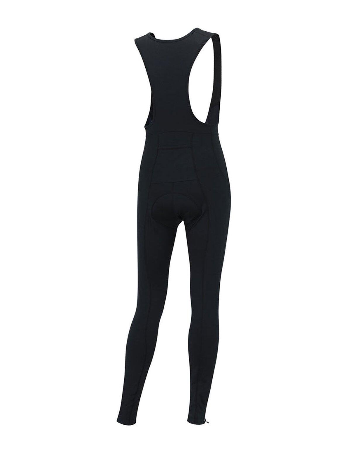 Herren Thermal Fahrradhose Lang Trägerhose Pro Schwarz 4/4