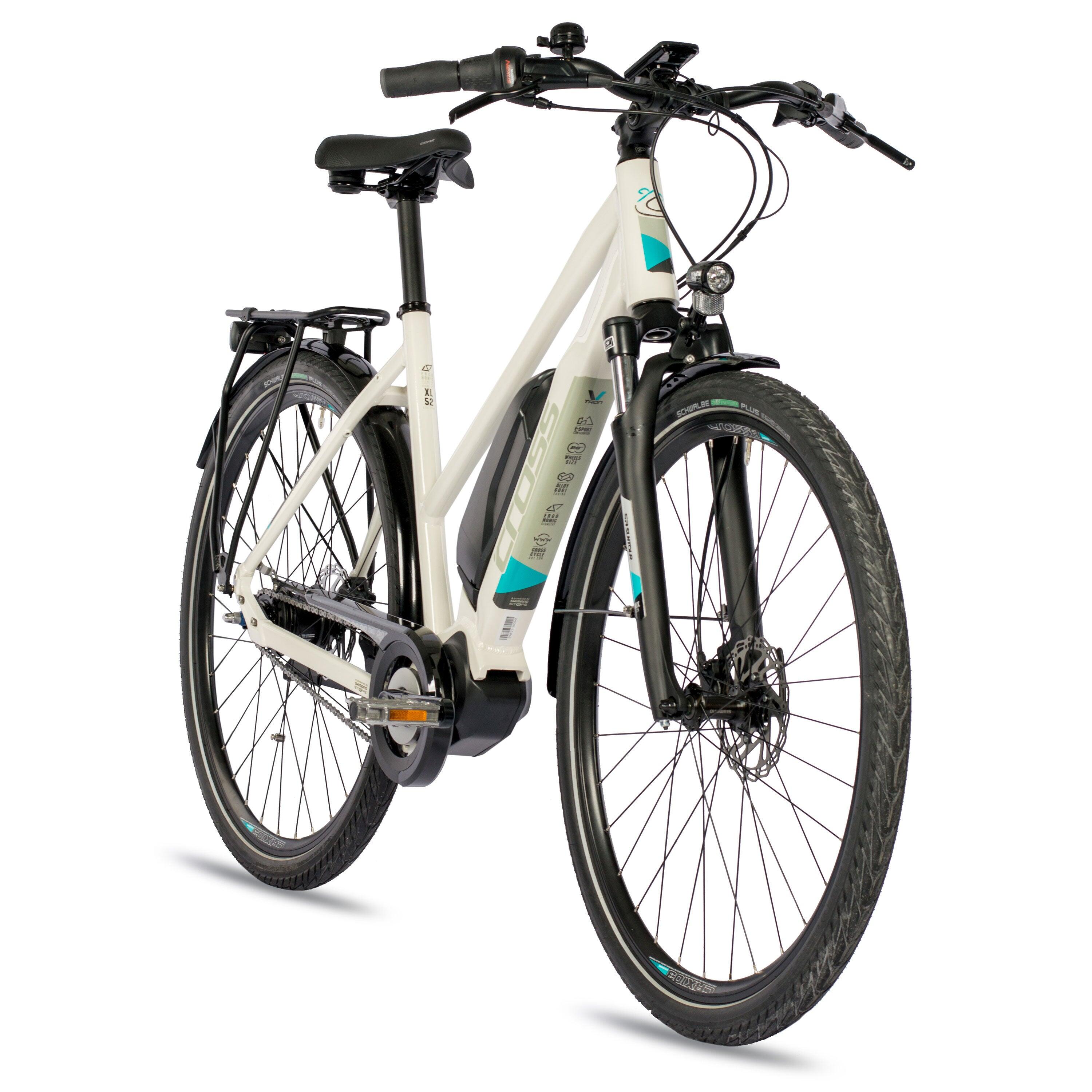 28" BICICLETTA ELETTRICA PER DONNA, CITY V-TRON SHIMANO STEPS E-5000 418Wh 7 3/4
