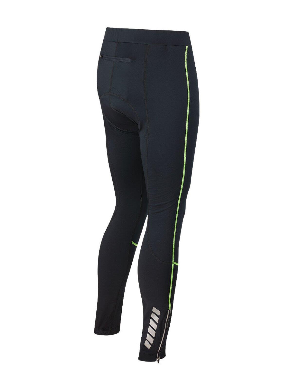Herren Thermo Fahrradhose Lang Pro Schwarz Neon 2/4