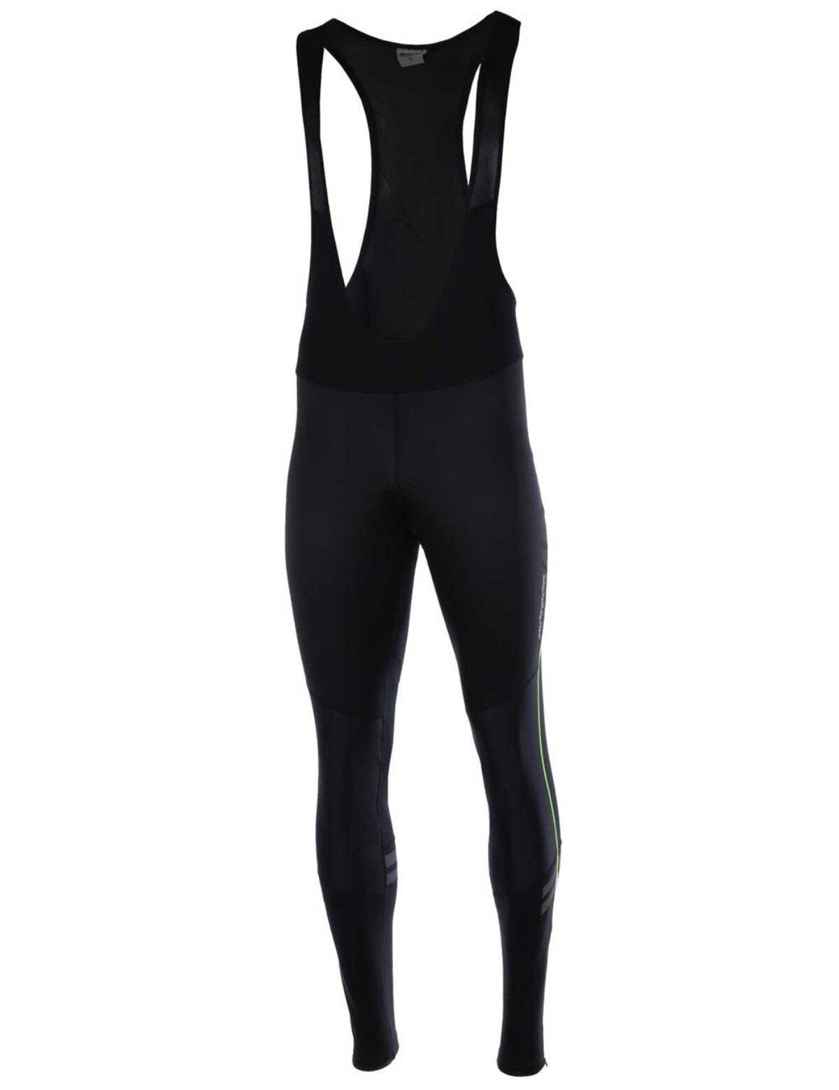 Herren Winter Thermo Fahrradhose Lang mit Trägern Pro Line II Schwarz-Neon 2/4