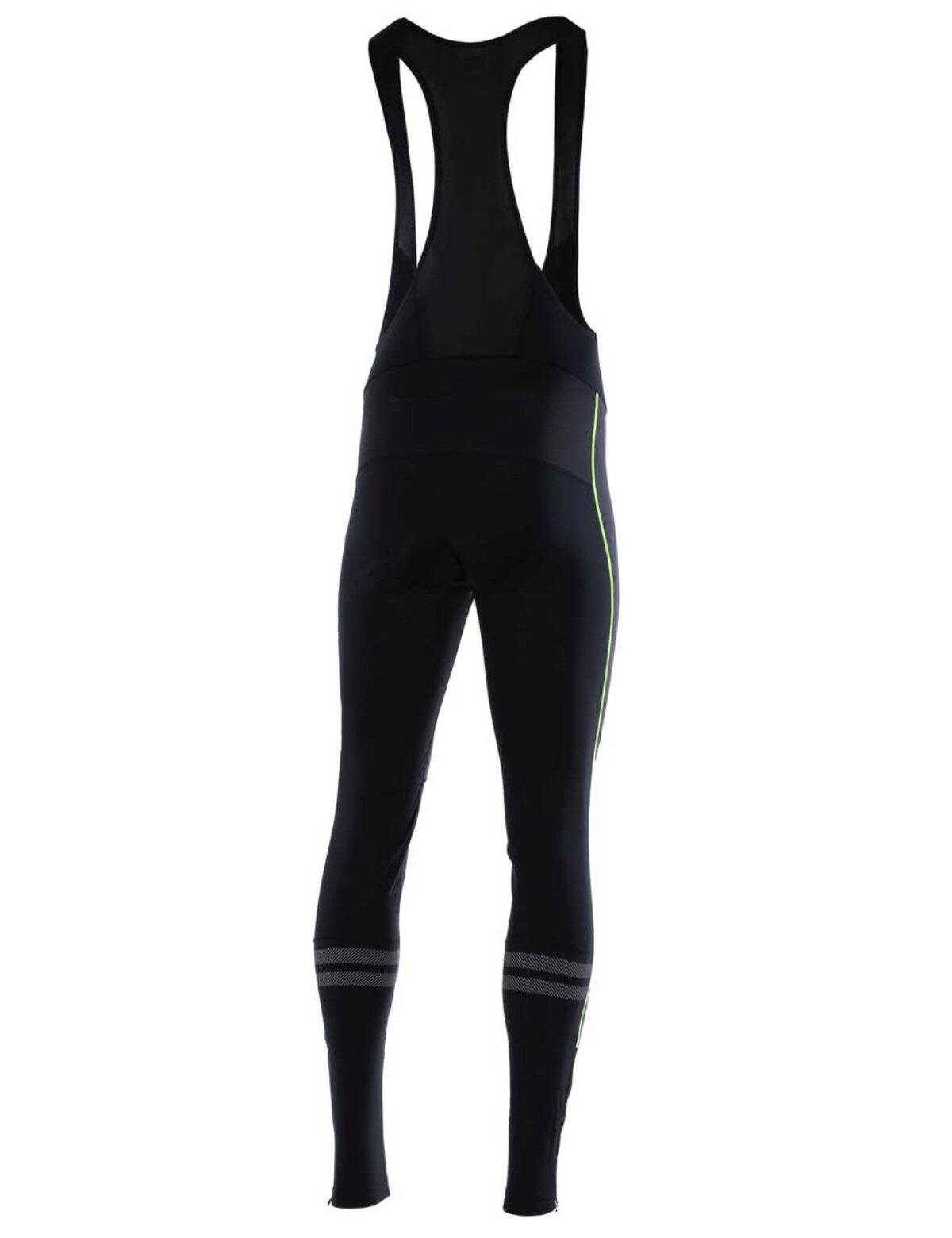 Herren Winter Thermo Fahrradhose Lang mit Trägern Pro Line II Schwarz-Neon 4/4
