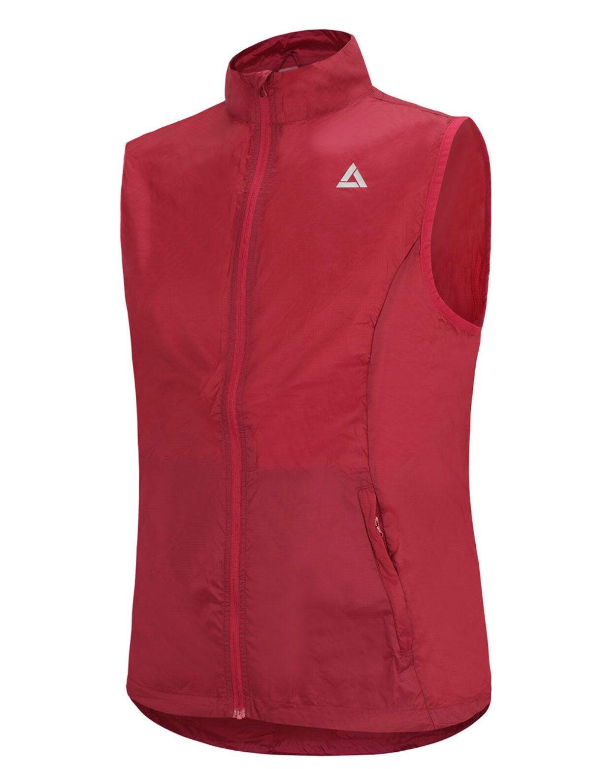 Damen Leichte Windweste Fahrradweste - Laufweste Pro Line Rot 2/4