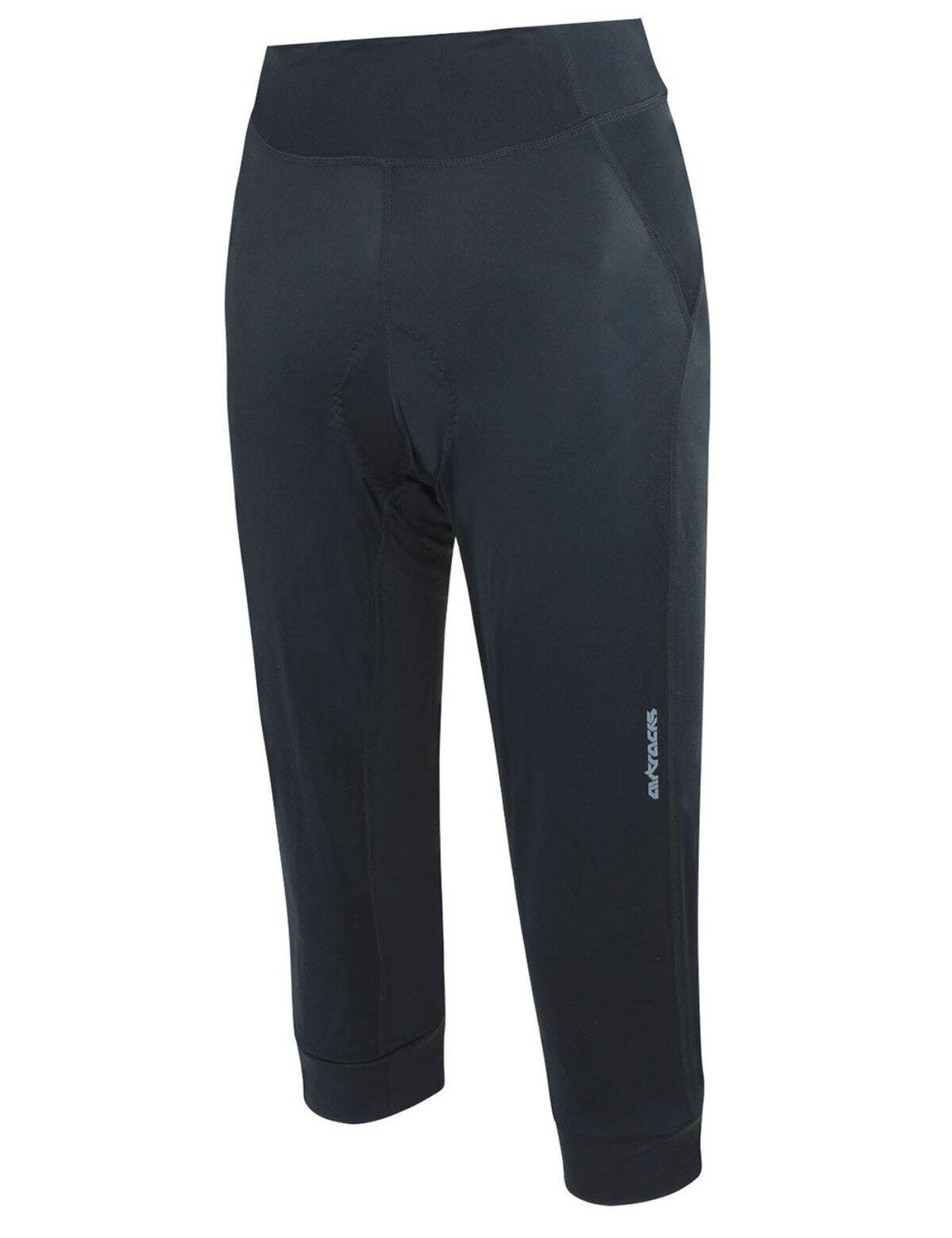 Damen Fahrradhose 3/4 Radhose Lang Pro Line Schwarz 2/4