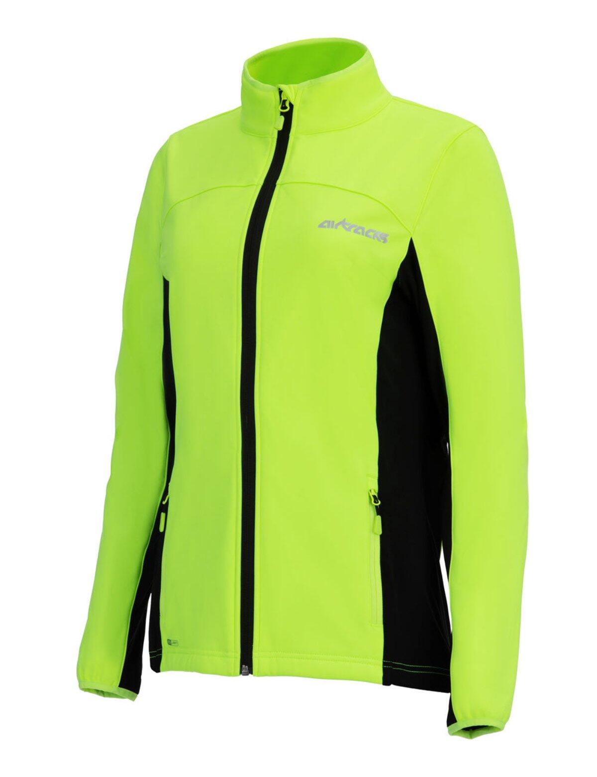 Damen  Winter Thermo Softshell Fahrradjacke Pro Line II Neon-Schwarz 2/4