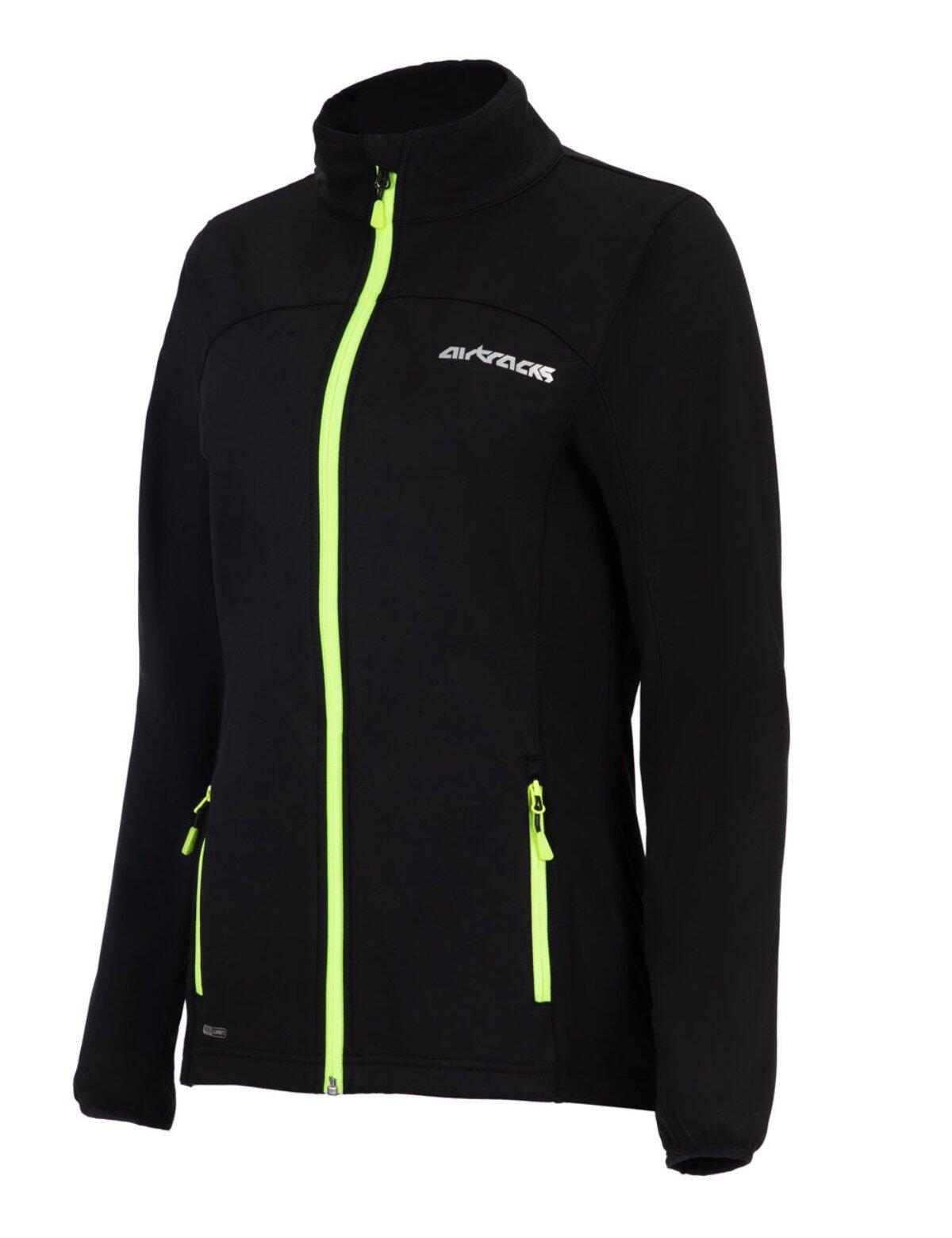 Damen Winter Thermo Softshell Fahrradjacke Pro Line II Schwarz-Neon 2/4