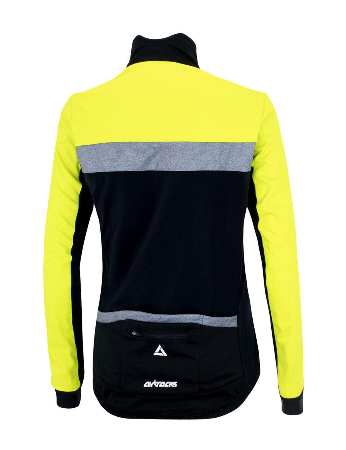 Herren Winter Thermal Fahrradjacke Pro Team Schwarz Neon 4/4