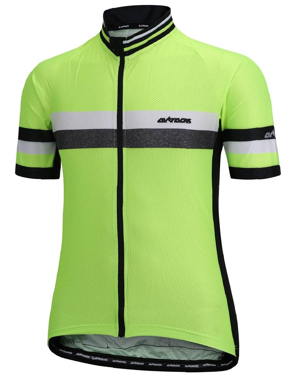 Herren Fahrradtrikot Kurzarm Pro Line III Neon-Schwarz 4/4