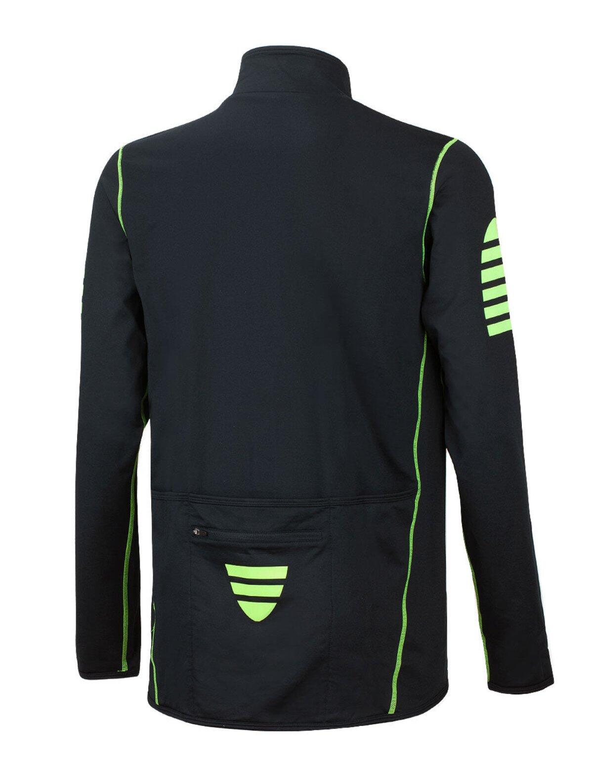 Herren Winter Fahrradtrikot Langarm Pro Fleece Thermaltrikot Schwarz-Neon 2/4