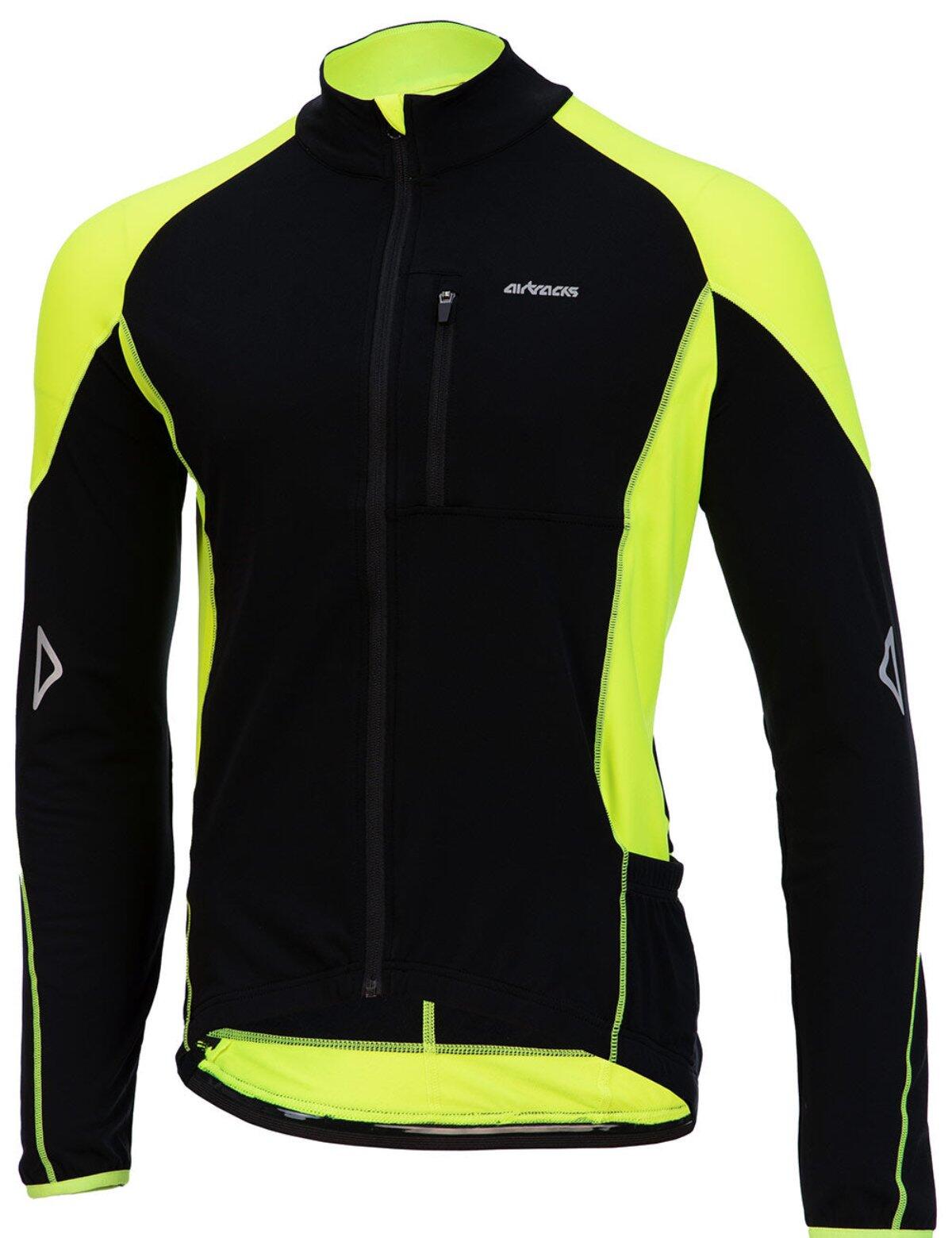 Herren Thermo Fahrradtrikot Pro-T Schwarz-Neon 4/4