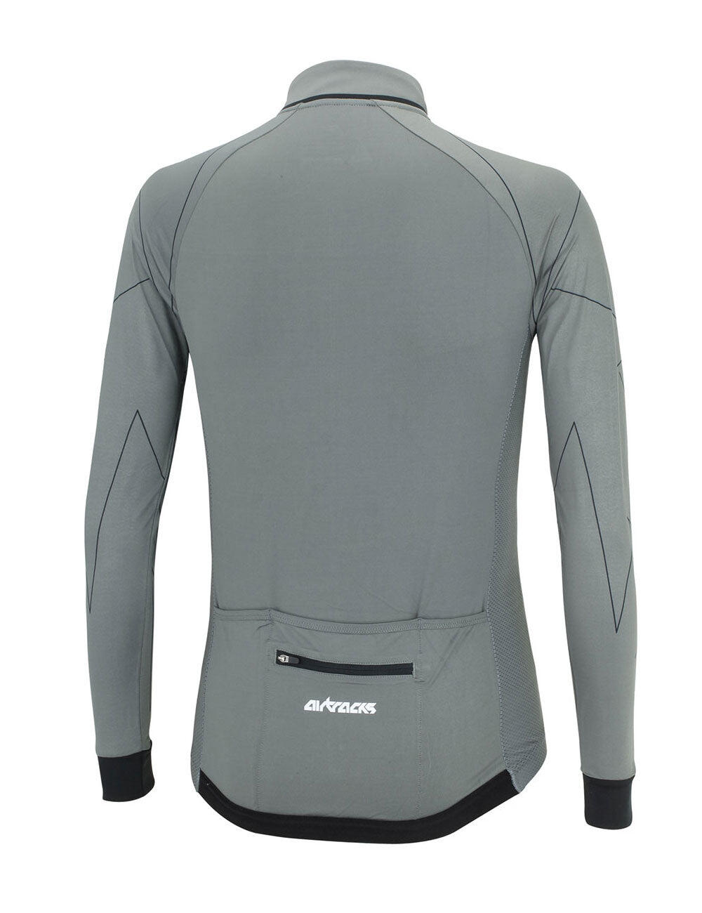 Herren Fahrradtrikot Langarm Pro Line Grau Schwarz 2/4