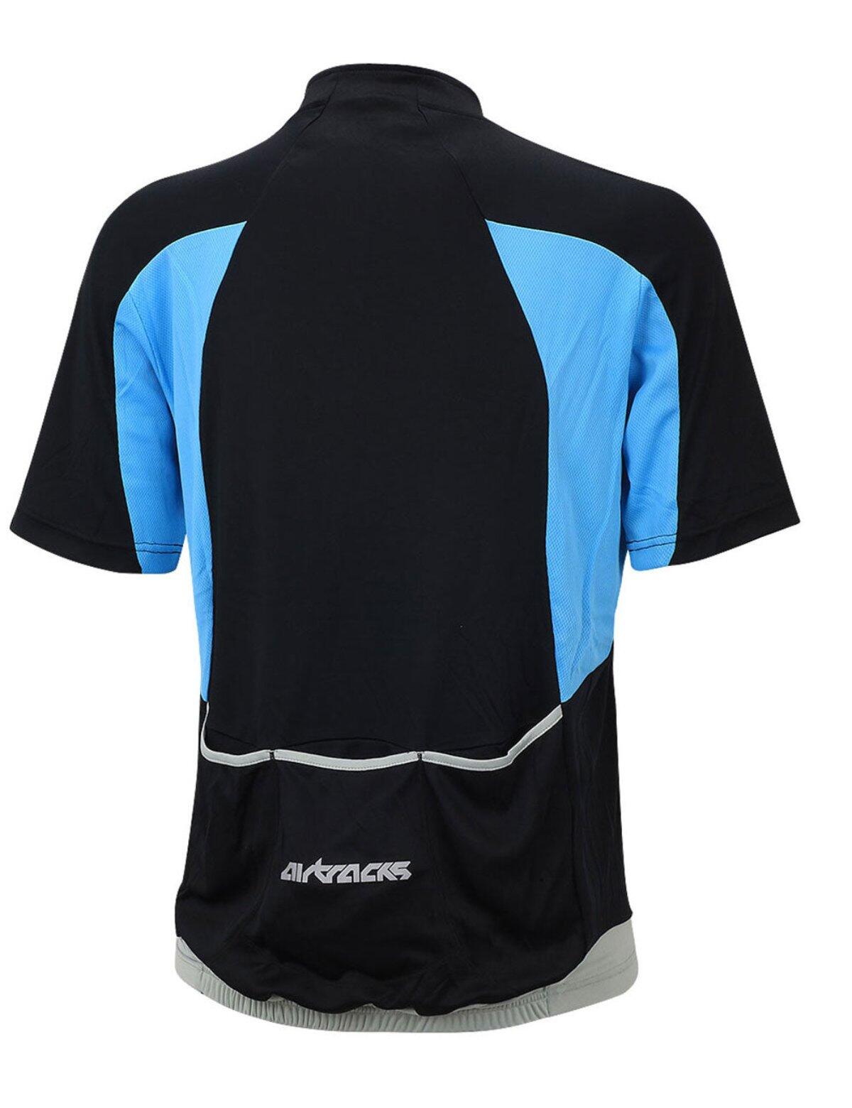 Herren Fahrradtrikot Kurzarm Radtrikot Pro T Schwarz-Blau 2/4