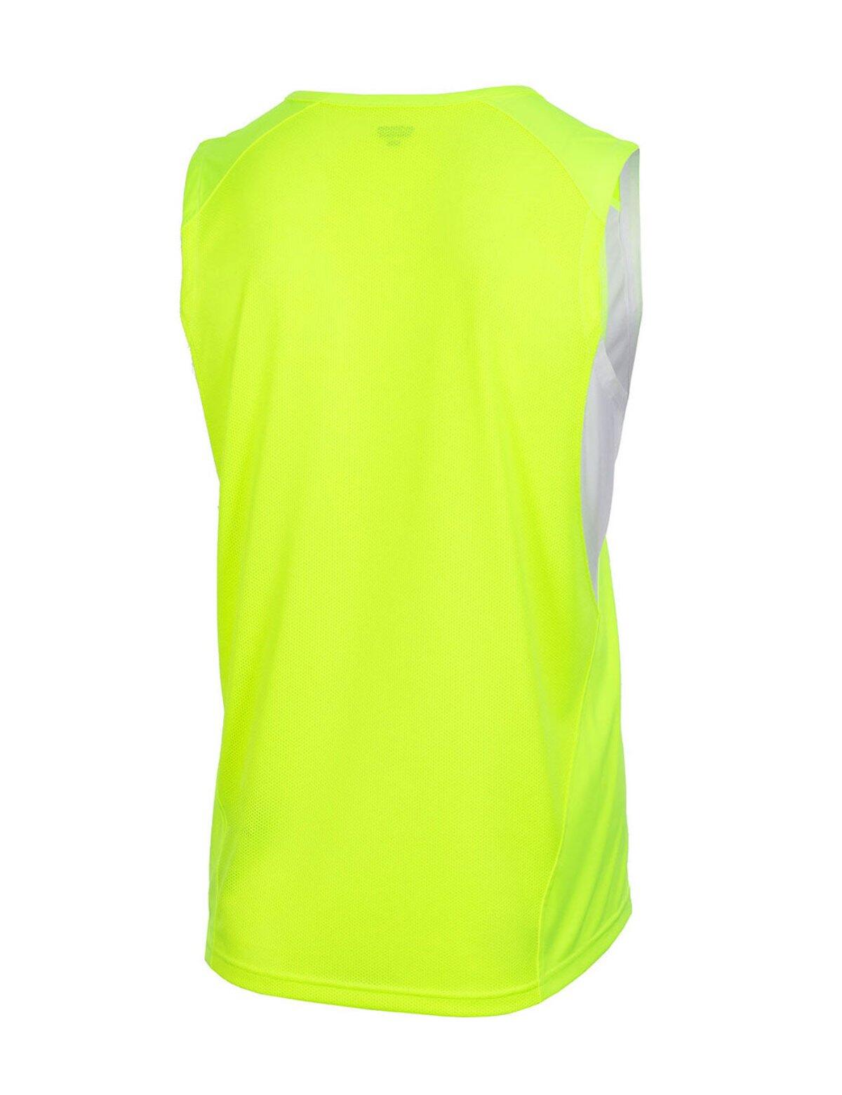 Laufshirt Ärmellos Tank-Top Pro Line Neon-Weiss 2/4