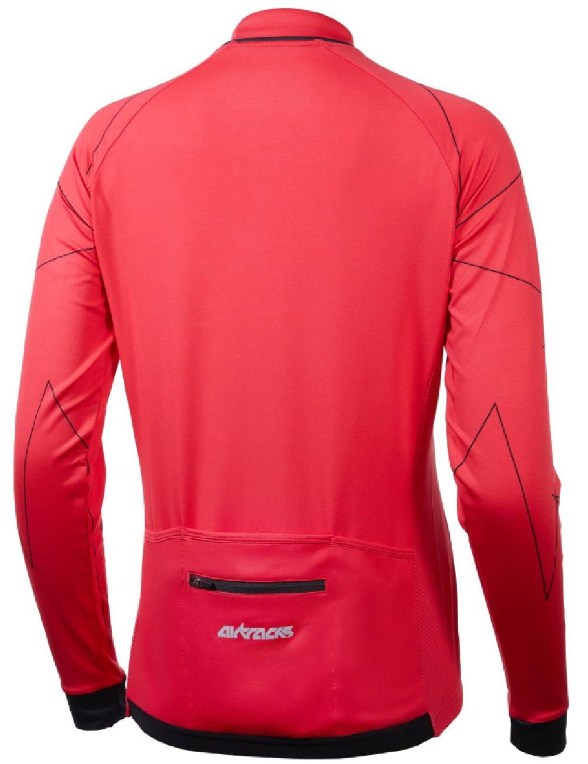 Herren Fahrradtrikot Langarm Pro Line Rot 2/4