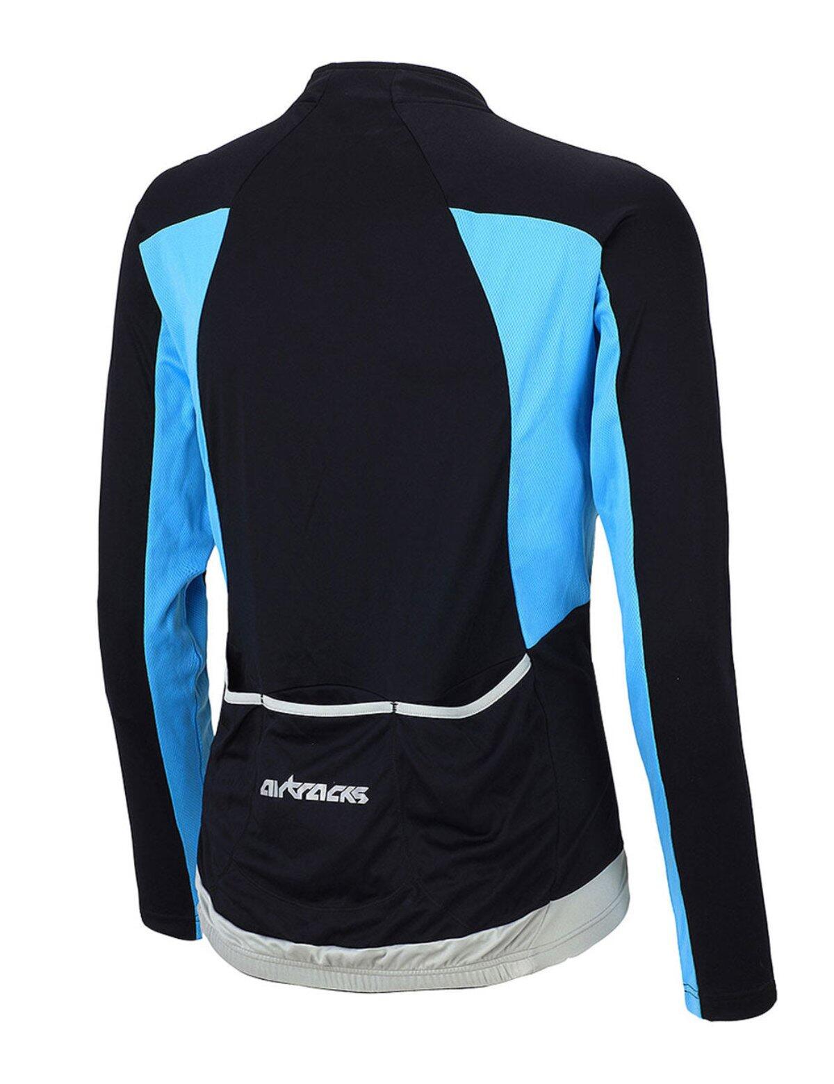 Herren Fahrradtrikot Langarm Pro T Schwarz-Blau 2/4