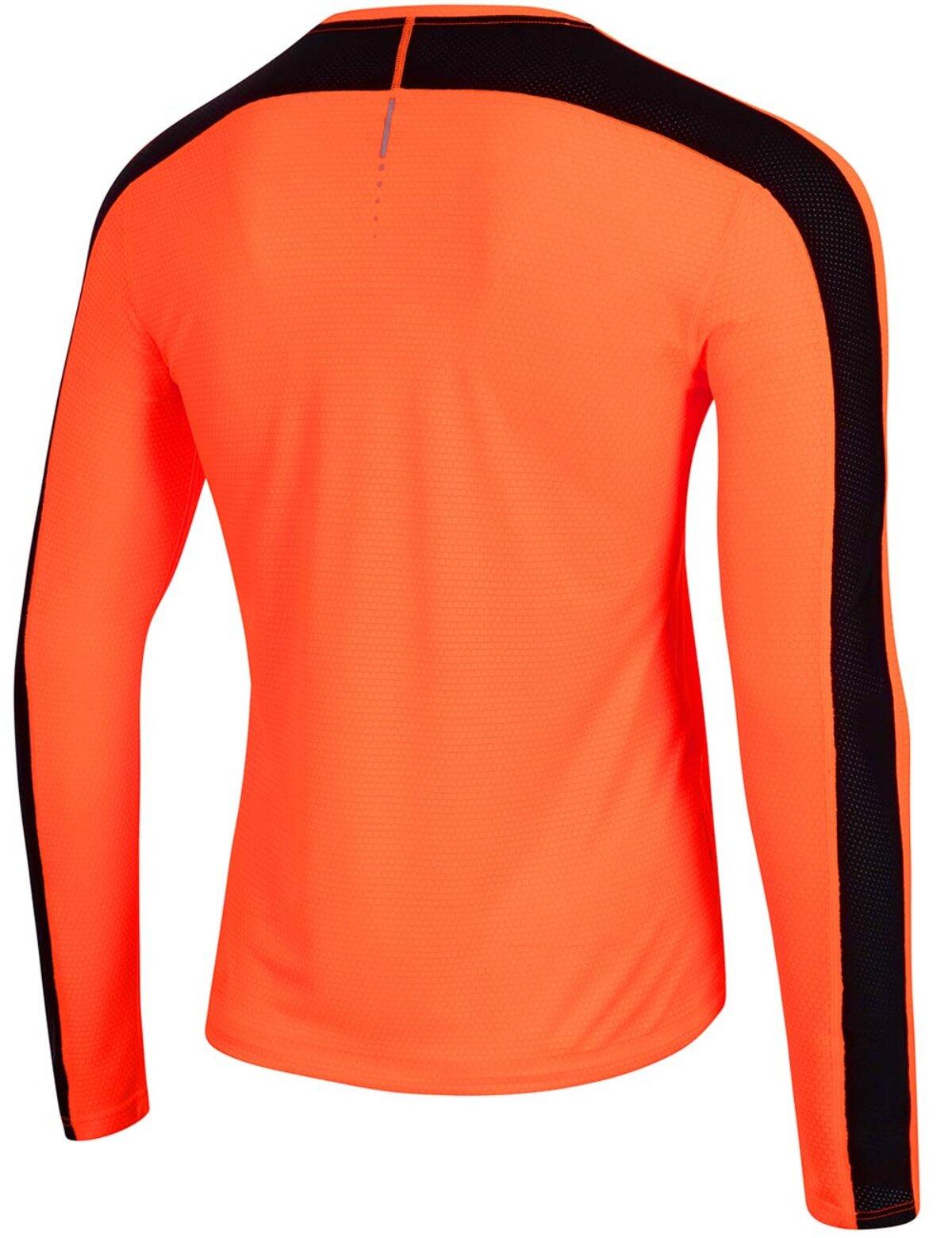 Herren Funktions Laufshirt Langarm Pro Line Orange Schwarz 4/4