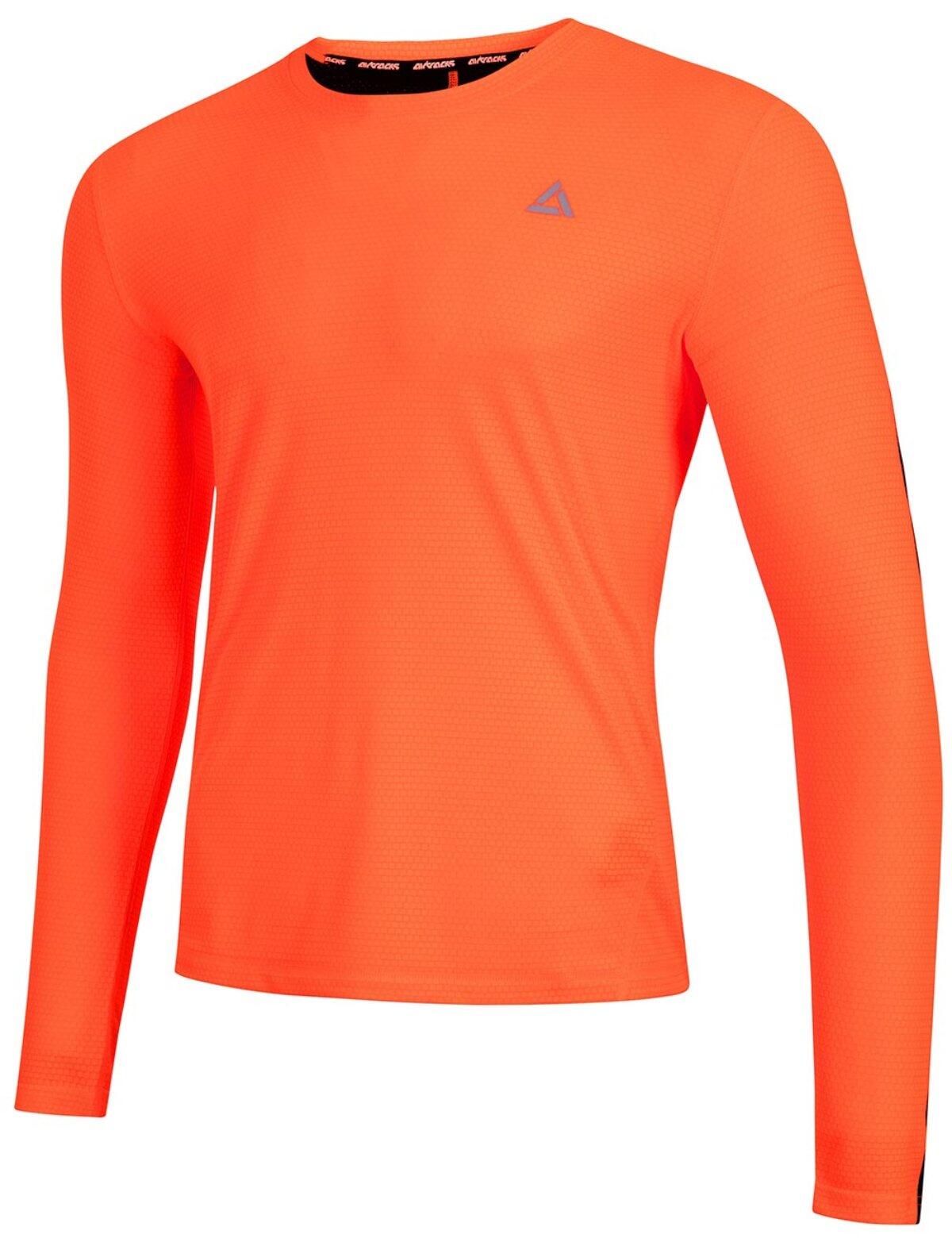 Herren Funktions Laufshirt Langarm Pro Line Orange Schwarz 2/4