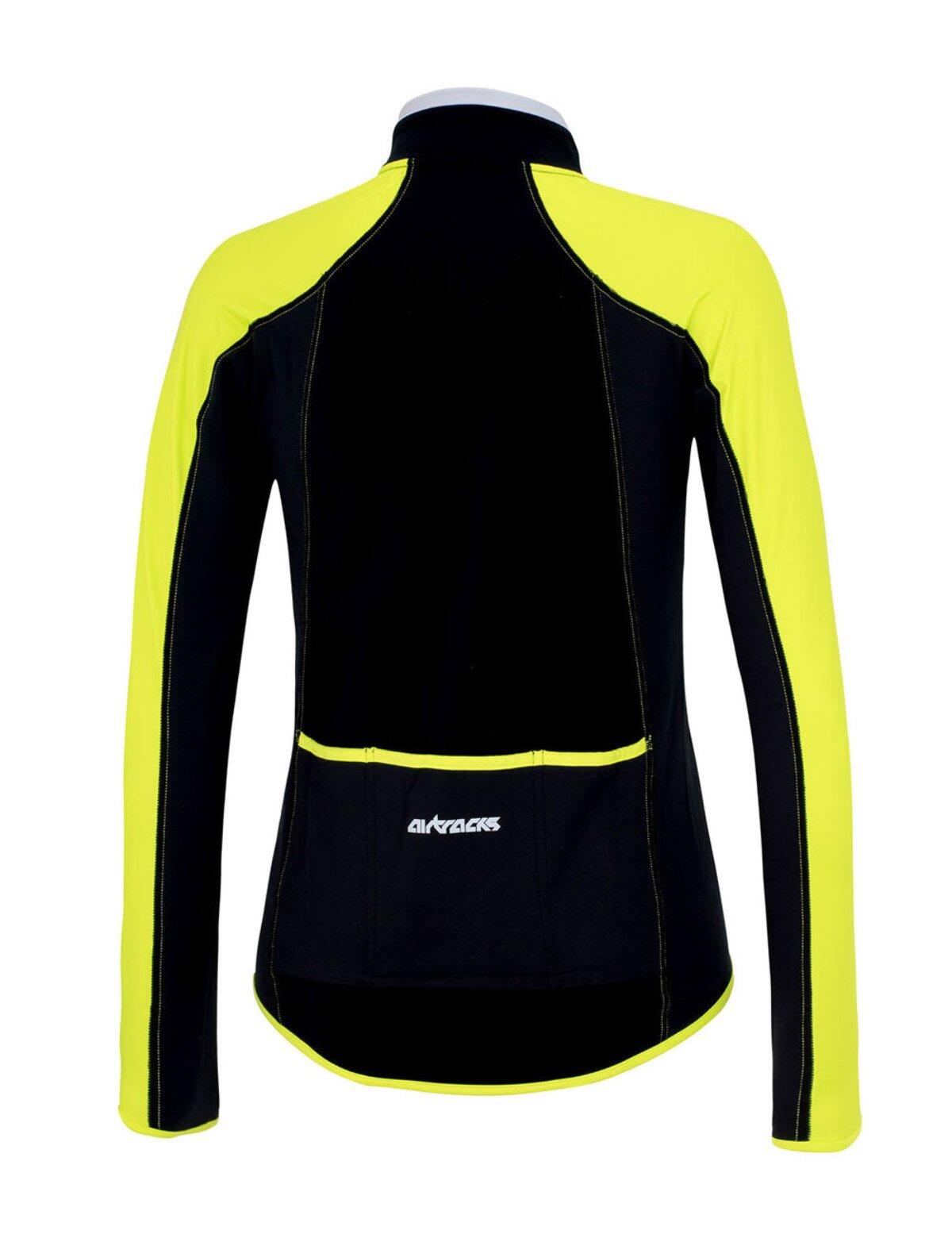 Herren Winter Fahrradtrikot Pro Line Langarm Fleece Thermoradtrikot Schwarz Neon 2/4