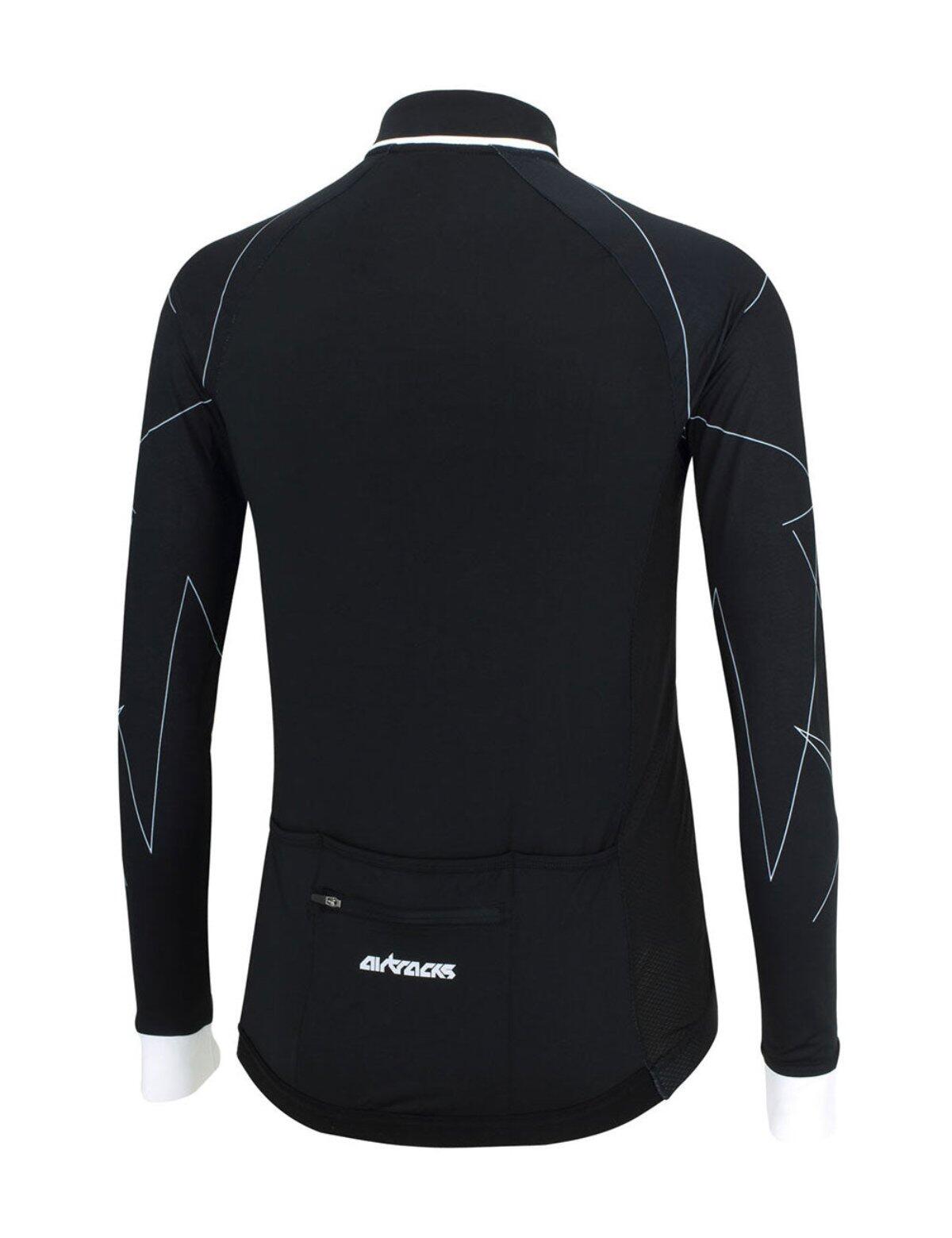 Herren Fahrradtrikot Langarm Pro Line Schwarz Weiß 2/4