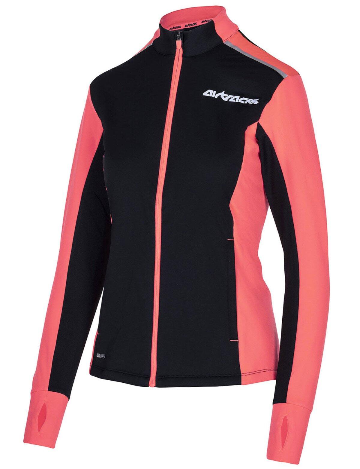 Damen Winter Fleece Laufshirt Langarm Thermo Running Sweatshirt Pro Line Schwarz 4/4