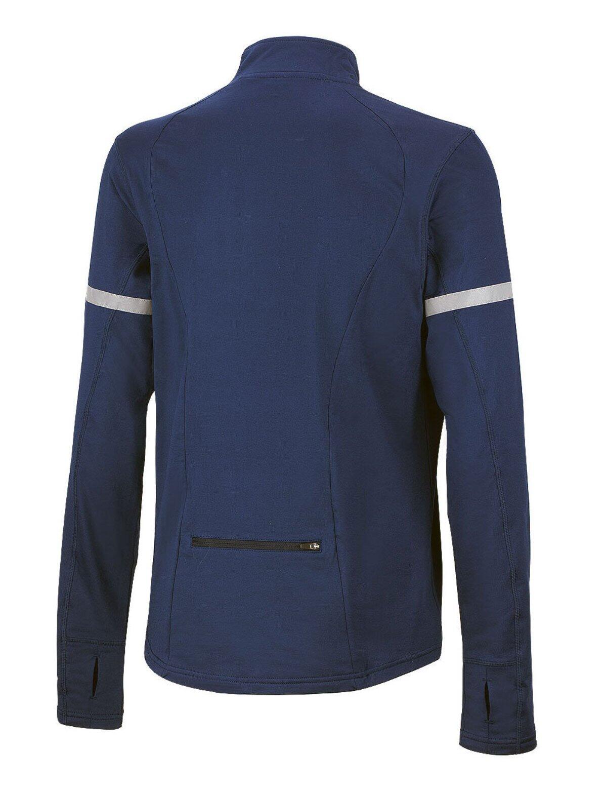 Herren Thermo Fahrradtrikot - Laufshirt Langarm Navy Blau 2/4